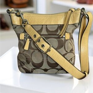 Coach Tan and Yellow Crossbody Bag